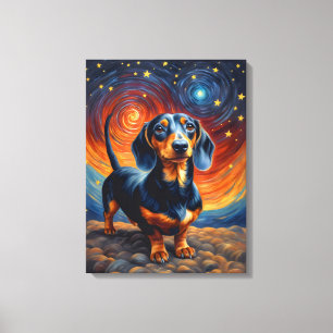 Impressão Em Tela Dachshund Doxie Weiner Dog Artsy