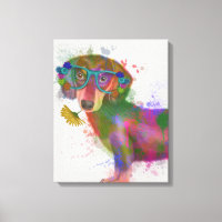 Dachshund & Glass Rainbow Splash