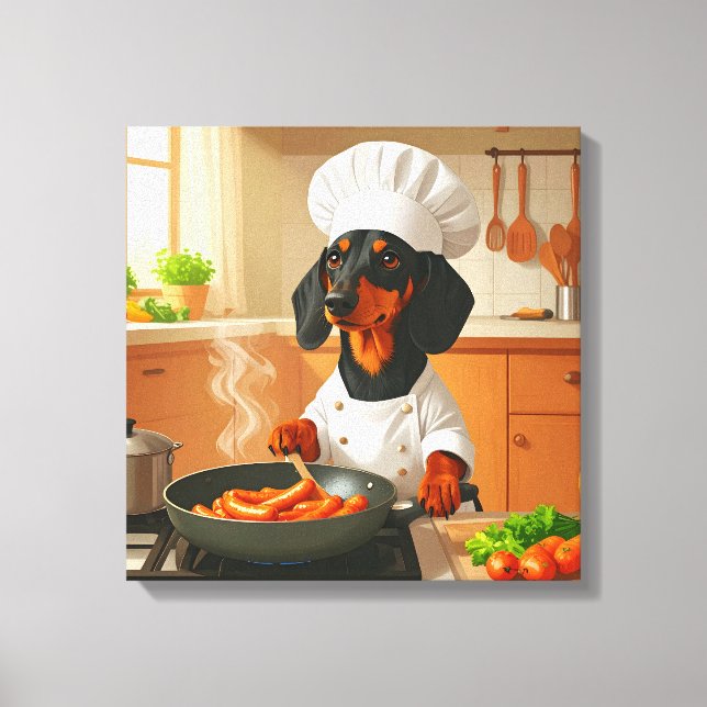 Impressão Em Tela Dachshund "Sausage Dog" (Frente)