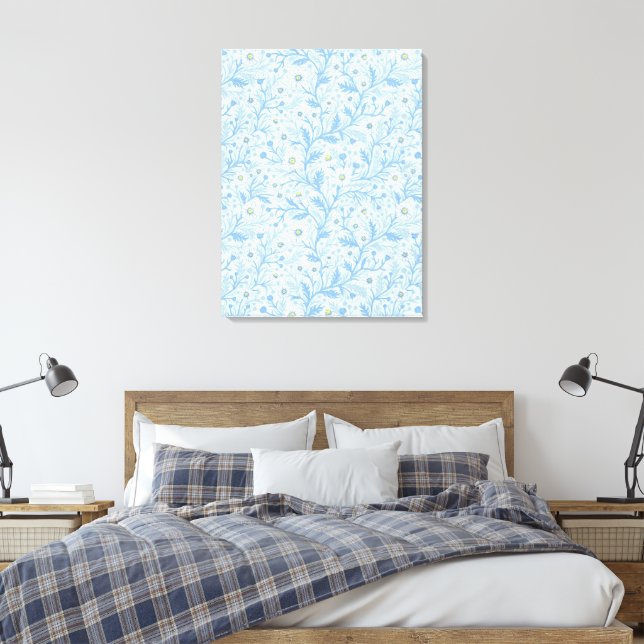 Impressão Em Tela Daisies in white and blue on sea glass (Insitu(Quarto))