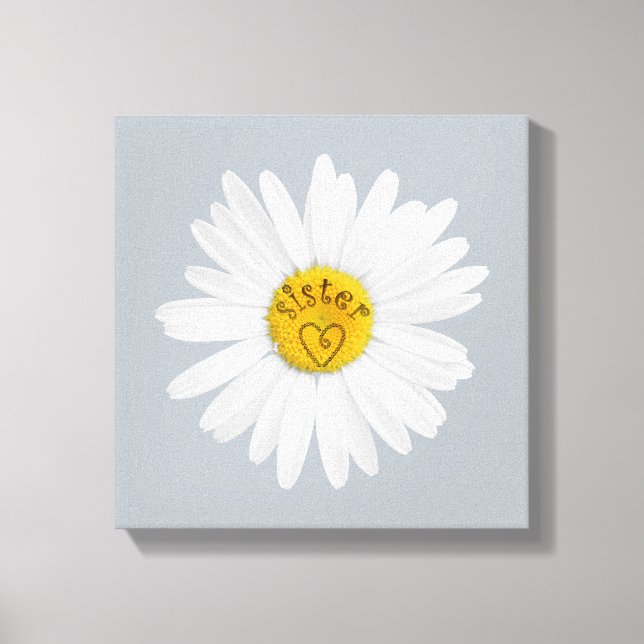 Impressão Em Tela Daisy Flower For Sister Art Customize Background (Frente)
