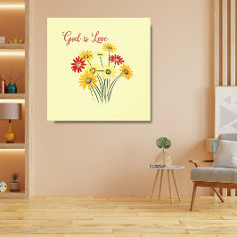 Impressão Em Tela Daisy Sun Flor Deus é Amor