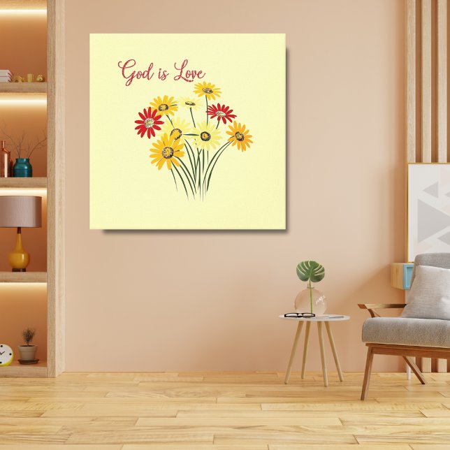 Impressão Em Tela Daisy Sun Flor Deus é Amor (Criador carregado)