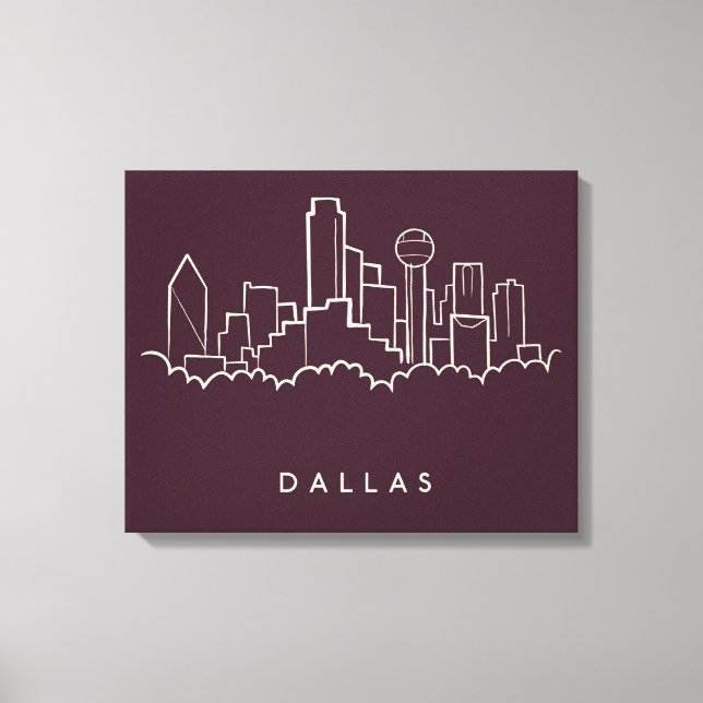 Impressão Em Tela Dallas Texas Skyline (Frente)