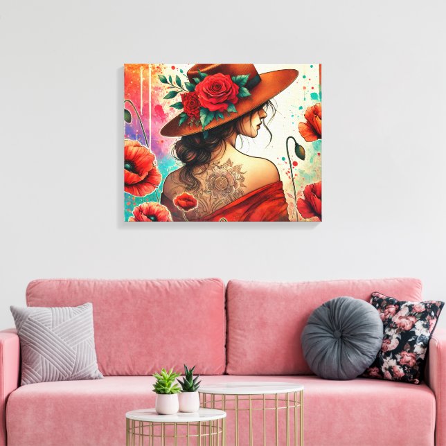 Impressão Em Tela Dama da Moda (Insitu(Sala de estar))