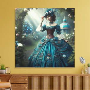 Impressão Em Tela Dama de Jardim Steampunk Vitoriana