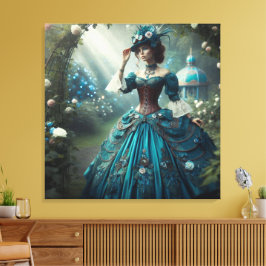 Impressão Em Tela Dama de Jardim Vitoriano Vintage Steampunk