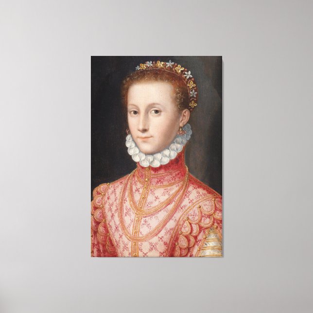 Impressão Em Tela Dama do Século XVI de Rosa (Frente)