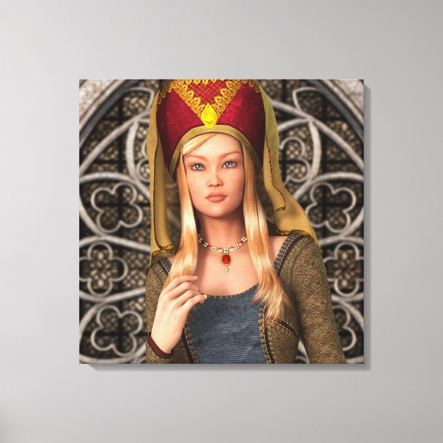 Impressão Em Tela Dama Medieval (Frente)