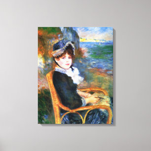 Impressão Em Tela Dama na Praia (de Pierre-Auguste Renoir)