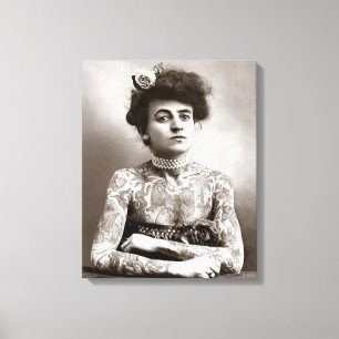 Impressão Em Tela Dama Tatuada, 1907