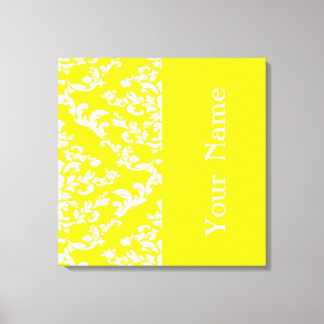 Impressão Em Tela Damasco Amarelo com o nome @ Emporiomoffa (Frente)