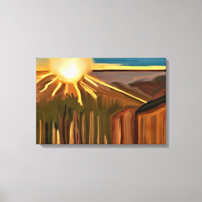 Impressão Em Tela Dança da Abstrato de Arte Cactos (Frente)