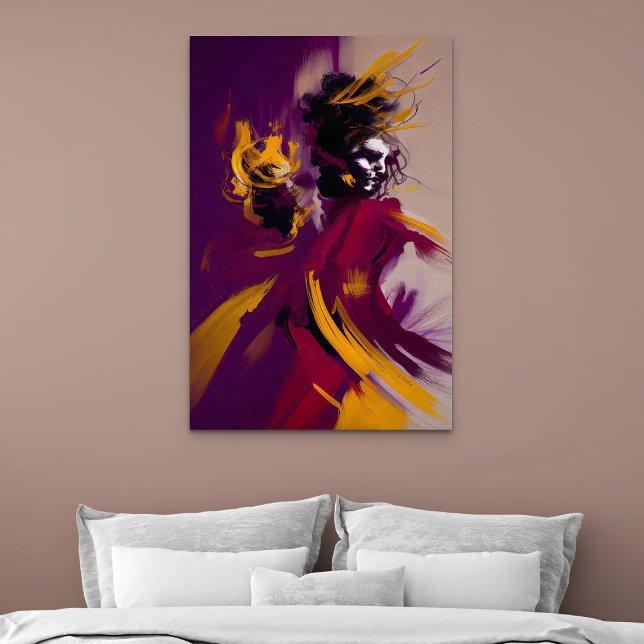Impressão Em Tela Dança Da Mente – Figura Abstrata Expressiva (Dance Of The Mind – Expressive Abstract Figure)