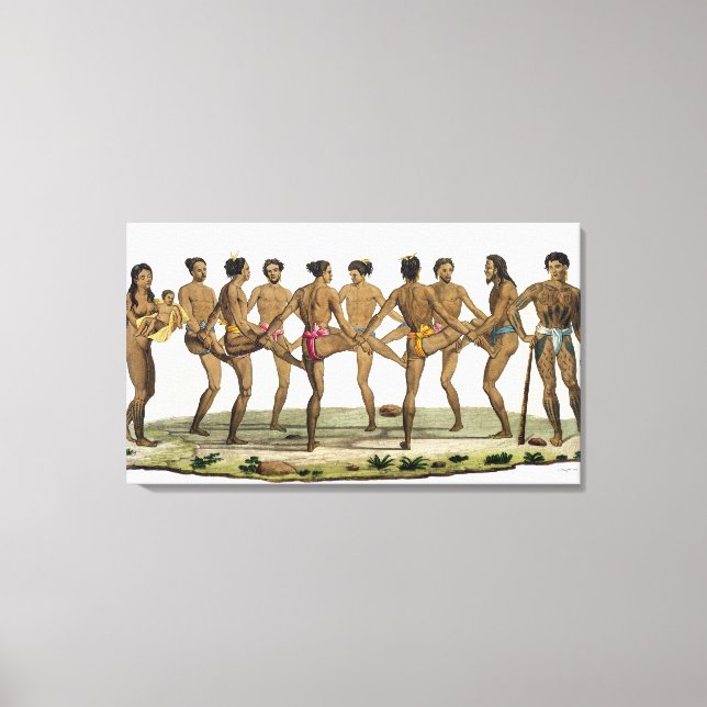 Impressão Em Tela Dança de Caroline Islanders, prato 22 de Le (Frente)