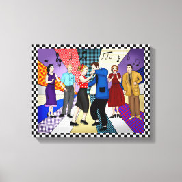 Impressão Em Tela Dança de casal | Retro Nostalgia 1950