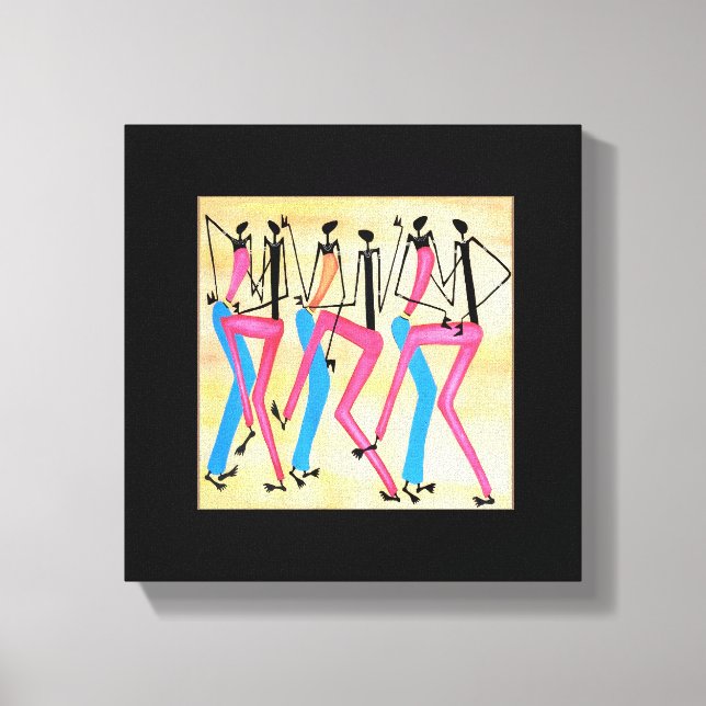 Impressão Em Tela Dança de ritmo feliz africano e moderno (Frente)