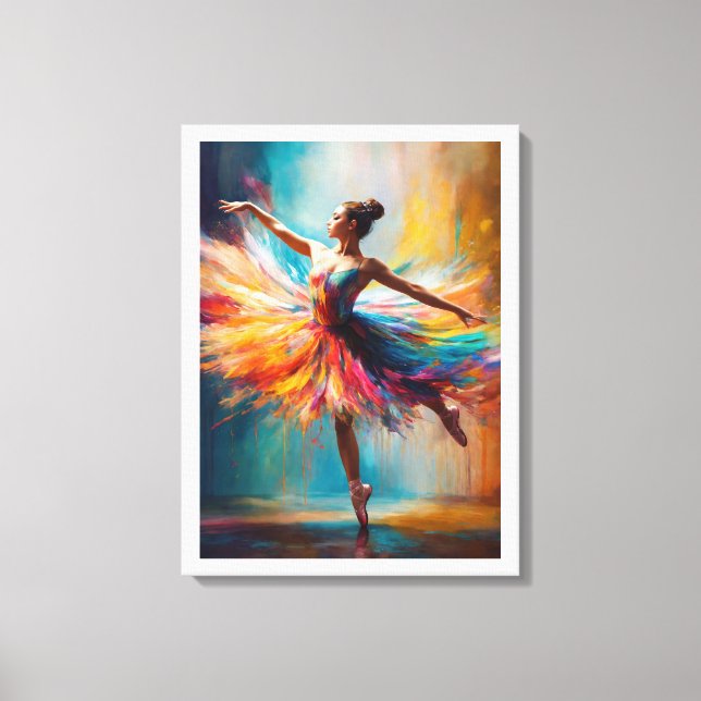 Impressão Em Tela Dança de Tintas de Fuga (Frente)