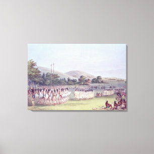 Impressão Em Tela Dança do Bola-Jogo do Choctaw, 1834-35