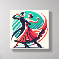 dança elegante de salão - Poster de arte estilizad