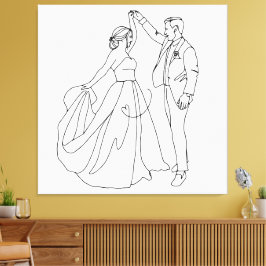 Impressão Em Tela Dança Eterna – Arte Minimalista de Linha para Casa