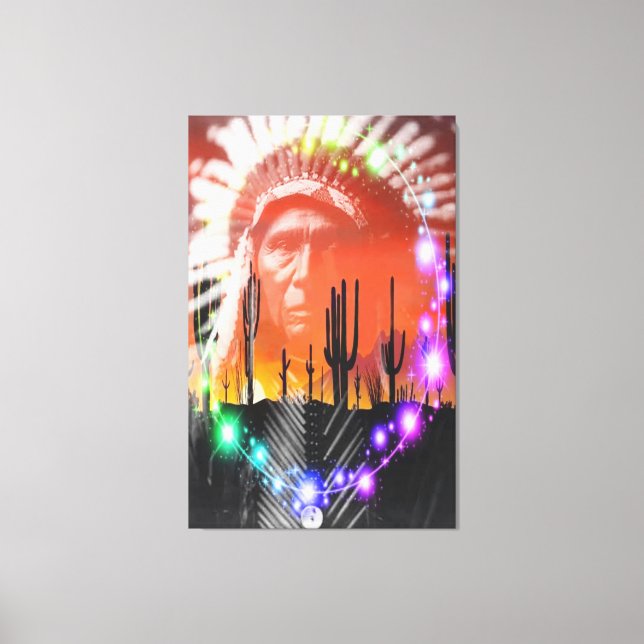 Impressão Em Tela Dança Fantasma Nativa Americana (Frente)