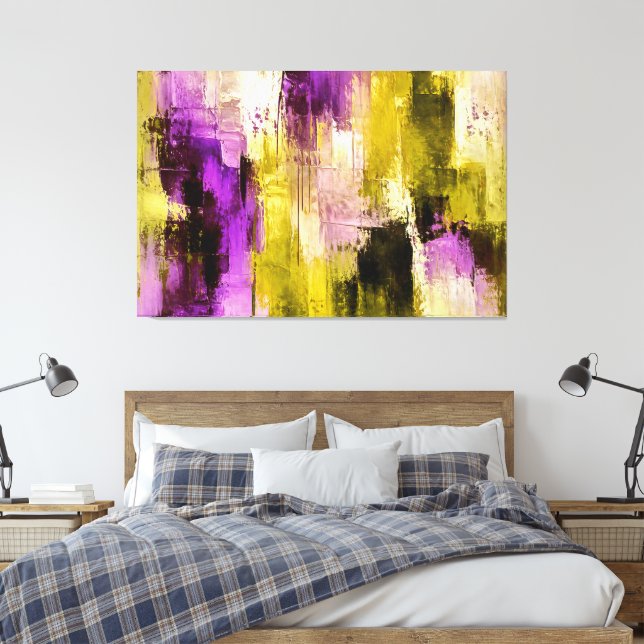 Impressão Em Tela Dançando Através de Violeta Expressivo Moderno Abs (Insitu(Quarto))