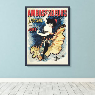 Impressão Em Tela Dançarina de Flamenco Art Nouveau Vintage, Ambassa