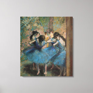 Impressão Em Tela Dançarinos de Edgar Degas   no azul, 1890