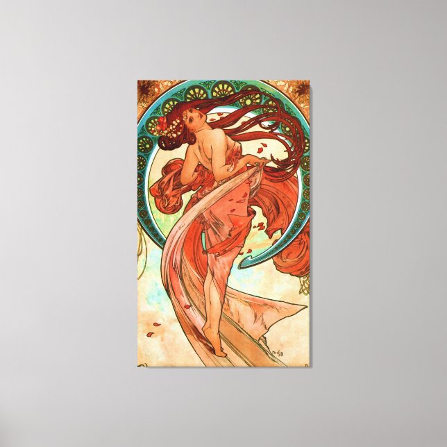 Impressão Em Tela Dance Alphonse Mucha Art Nouveau (Frente)