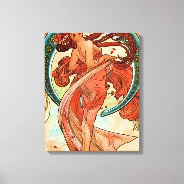 Impressão Em Tela Dance Alphonse Mucha Art Nouveau (Frente)