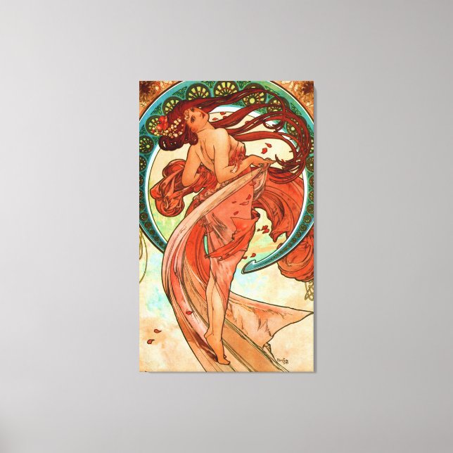 Impressão Em Tela Dance Alphonse Mucha Art Nouveau (Frente)
