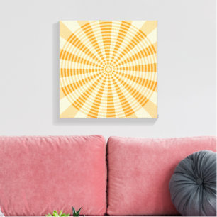 Impressão Em Tela Dandelion, Espiral Laranja, Arte Abstrata Boho