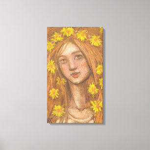 Impressão Em Tela Dandelions Bloom, Pintura de Arte Loura