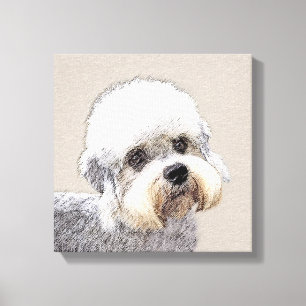 Impressão Em Tela Dandie Dinmont Terrier pintando pintura original d