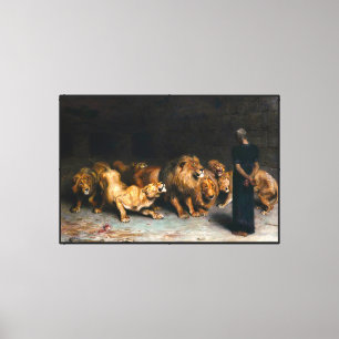 Impressão Em Tela Daniel na Cova dos Leões Arte em Tela Frisada na P