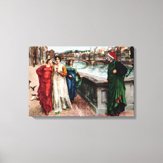 Impressão Em Tela Dante encontra Beatrice em Florença pintura de art
