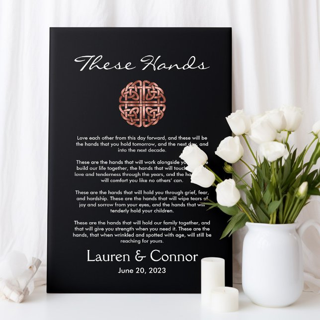 Impressão Em Tela Dara Knot Irish Handfast Wedding Vows (Dara Knot Irish Handfasting Wedding Vows Canvas)