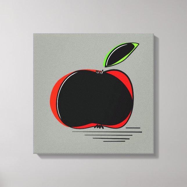 Impressão Em Tela Dark Apple – Arte Gráfica Minimalista  (Frente)