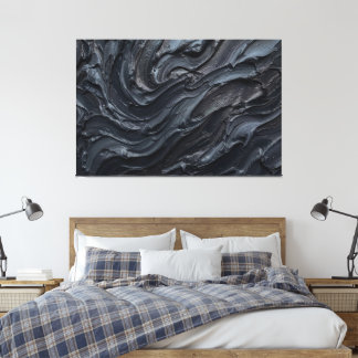 Impressão Em Tela Dark Layers – Moody Abstract Texture Art