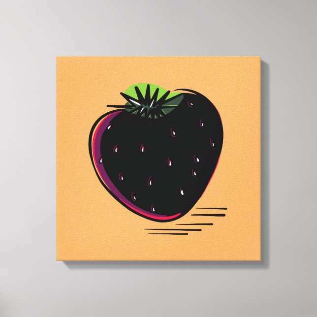 Impressão Em Tela Dark Strawberry – Minimal Graphic Art  (Frente)