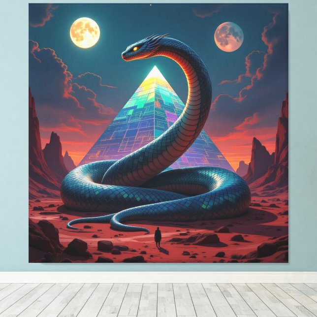 Impressão Em Tela „Das Geheimnis der Schlangengötter“ (Insitu(piso de madeira))