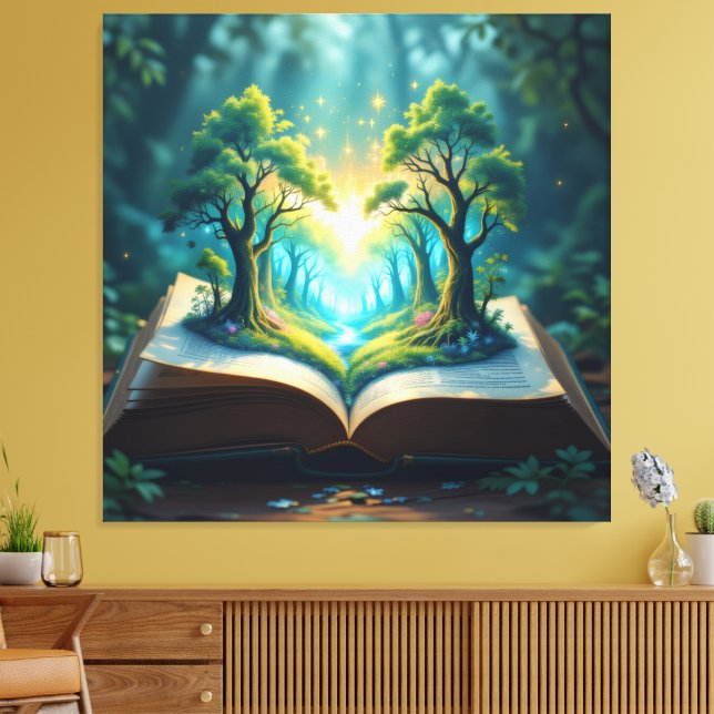 Impressão Em Tela  Das magische Märchenbuch    (Insitu(Sala de estar))