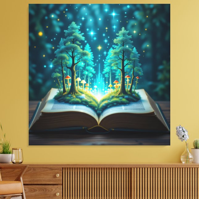 Impressão Em Tela  Das magische Märchenbuch    (Insitu(Sala de estar))