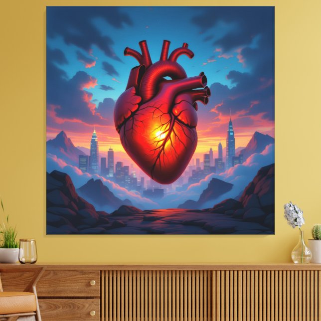 Impressão Em Tela „Das menschliche Herz – Zentrum des Lebens“ (Insitu(Sala de estar))