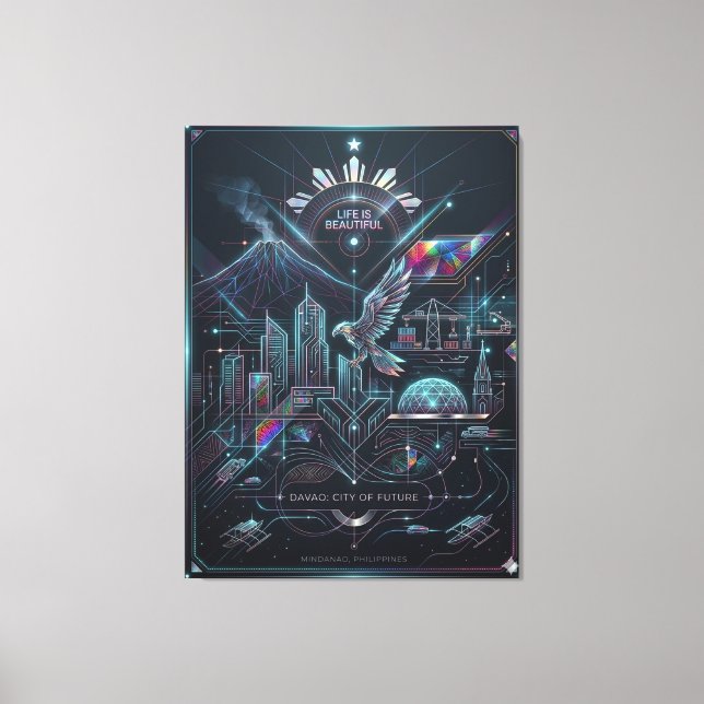 Impressão Em Tela Davao: City of Future (Frente)