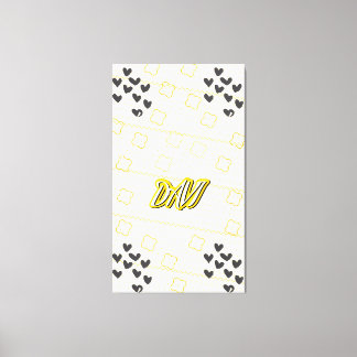 Impressão Em Tela Davi, nome pessoal de caligrafia desenhada à mão