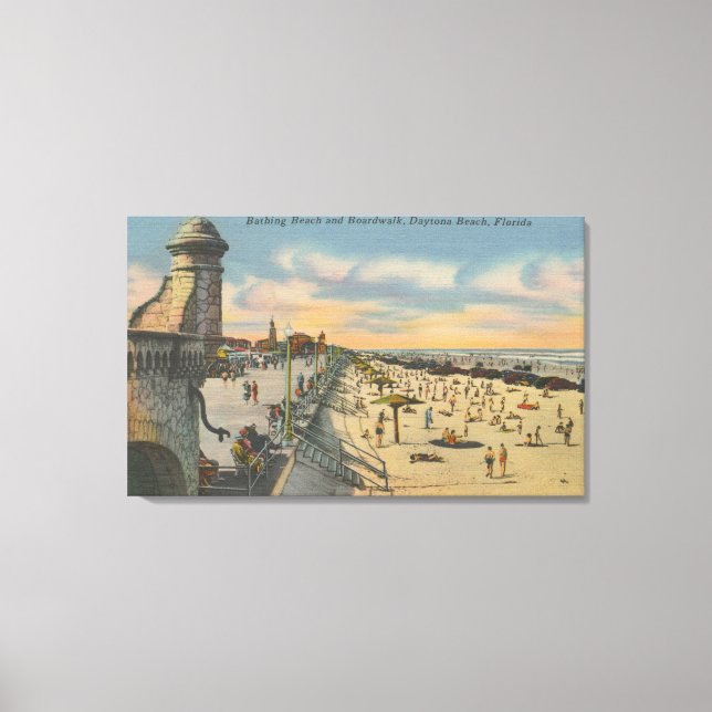 Impressão Em Tela Daytona Beach, FL - Boardwalk View Beach (Frente)