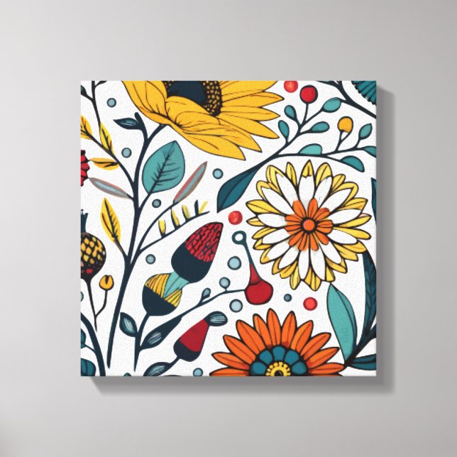 Impressão Em Tela Dazzling Daisy Delight: Uma Moda Floral Favorita (Frente)