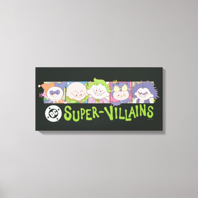 Impressão Em Tela DC Super-Villains Cartoon Lineup (Frente)